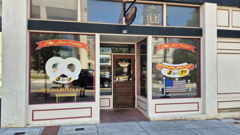 Not Just Franks hot dog shop storefront SW Union Concord NC