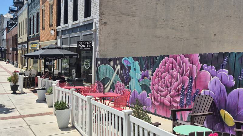 Press and Porter storefront patio SW Union